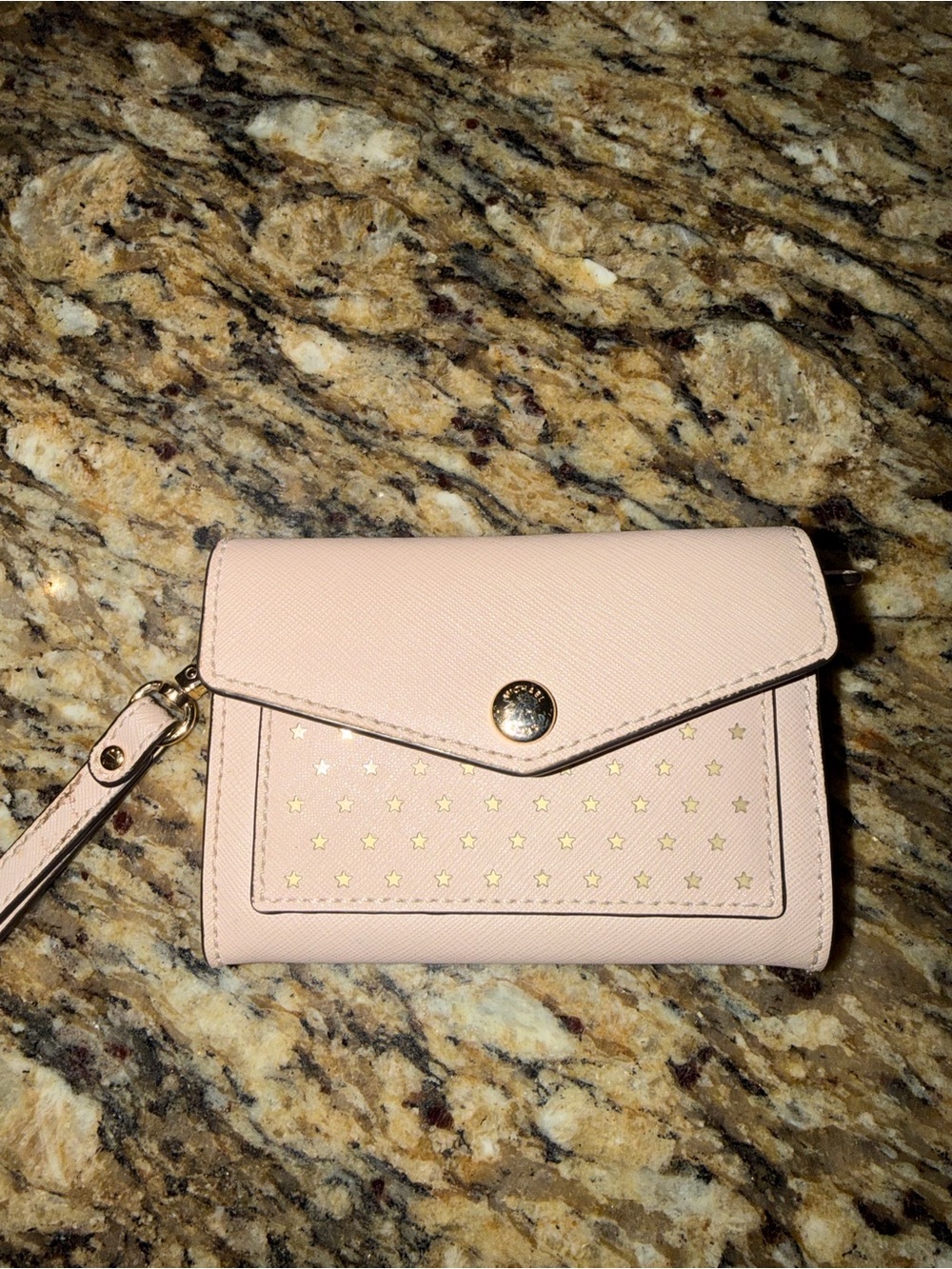 Michael Kors Blush Pink Star-Stud Wristlet Wallet